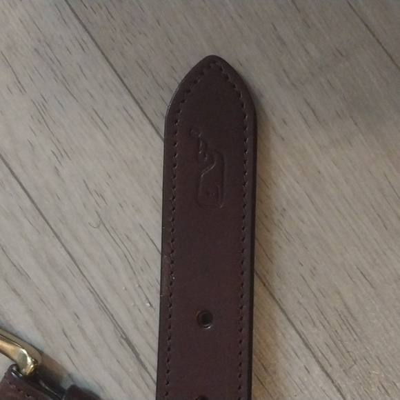 Mens Vineyard Collegate Brass Canvas Leather Design Belt Size 34 Resortwear - Picture 6 of 8